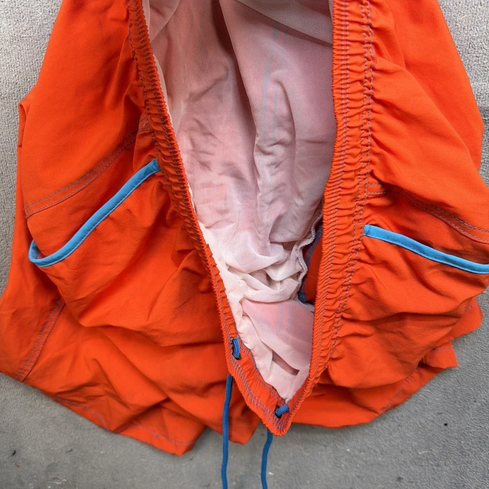 Men's Swim Trunks Orange‎ Lined Drawstring Board Shorts Beach Bros XXL